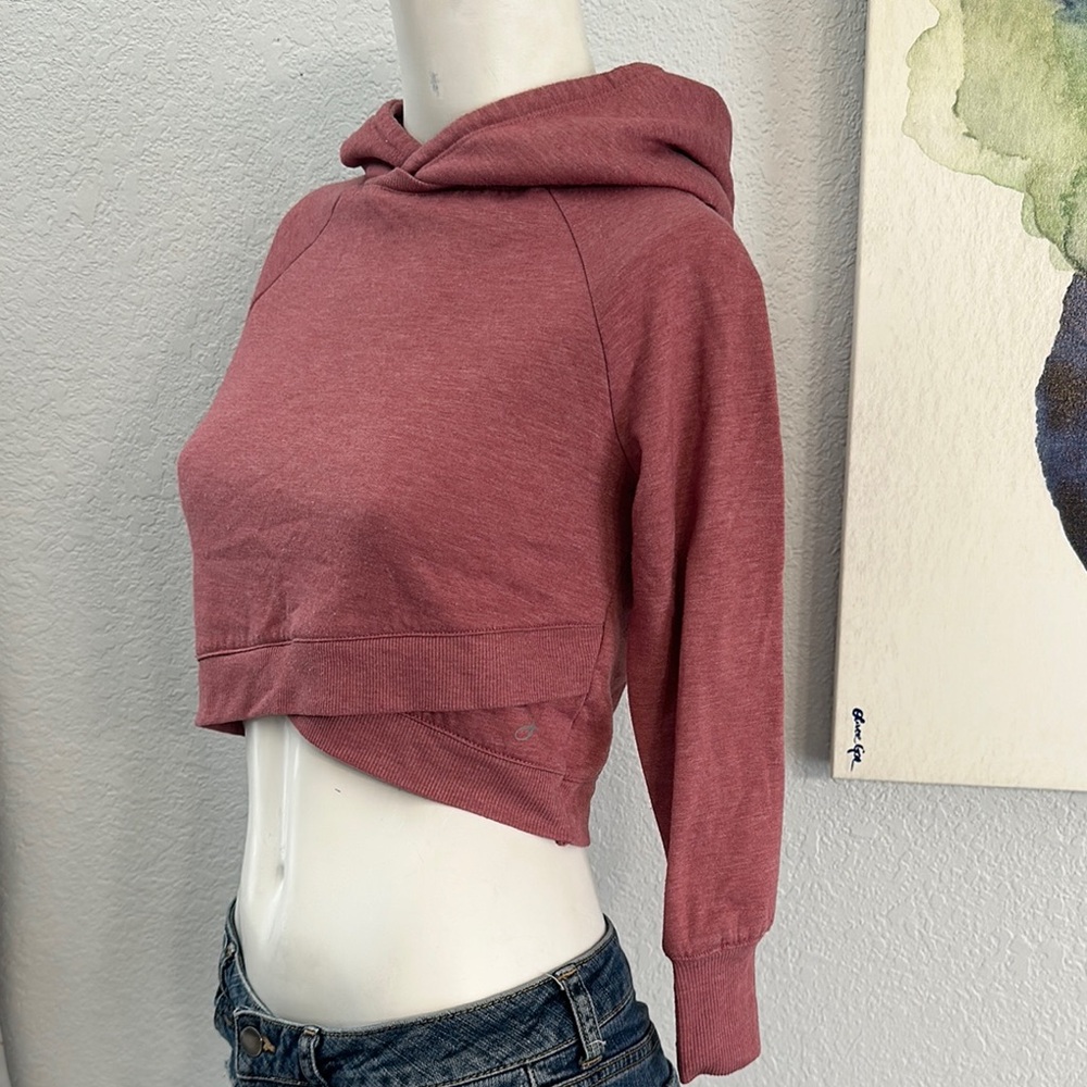 Freely Cozy Pink Hooded Cropped Sweater with Soft Fabric